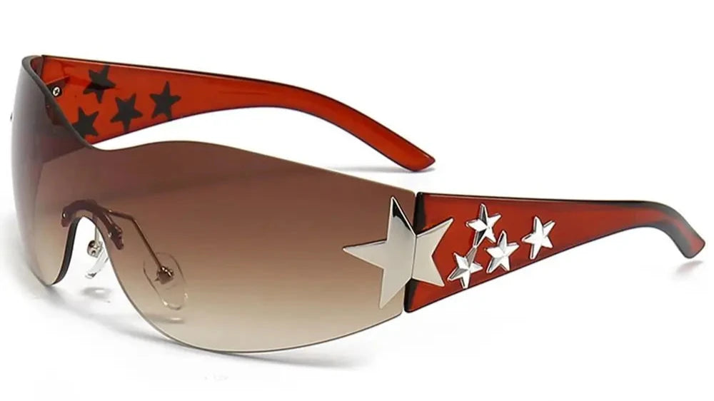 Y2K Wraparound Star Shades